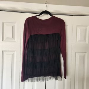 Chelsea28 Tulle Back Sweater Size Small